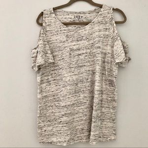 Black and white Loft Cold Shoulder Tee